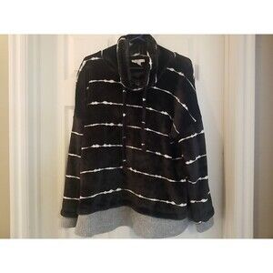 Como Vintage Black And White Striped Womens Shirt Xl Sweater